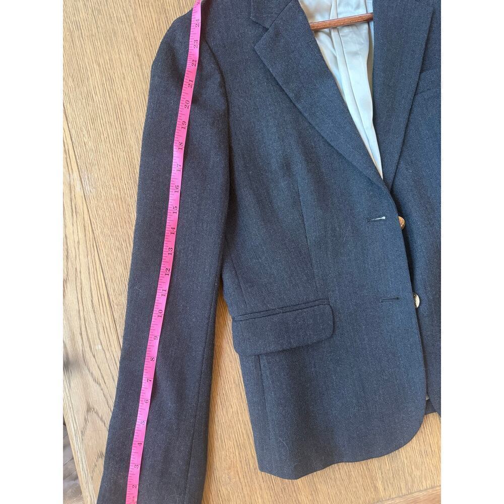 J.Crew Wool Blazer Charcoal Gray Gold Buttons excellent condition Size S - Picture 10 of 11
